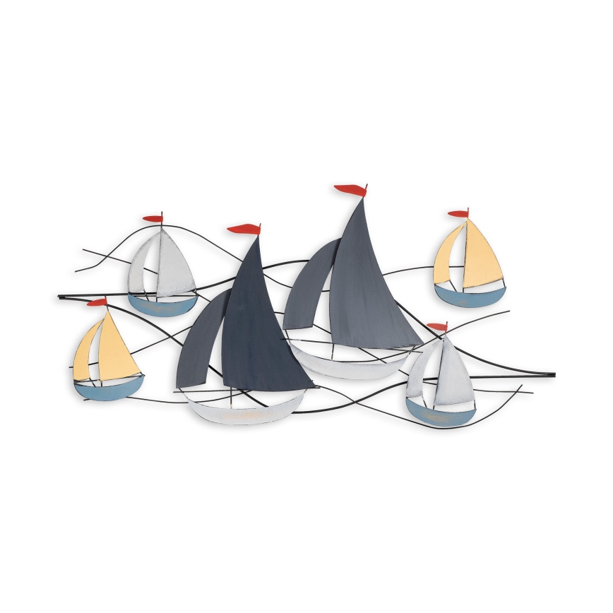 Wanddekoration 120x60 cm Segelboote Metall