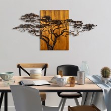 Wanddekoration 144x70 cm Baum Holz/Metall