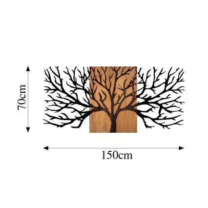 Wanddekoration 150x70 cm Baum Holz/Metall