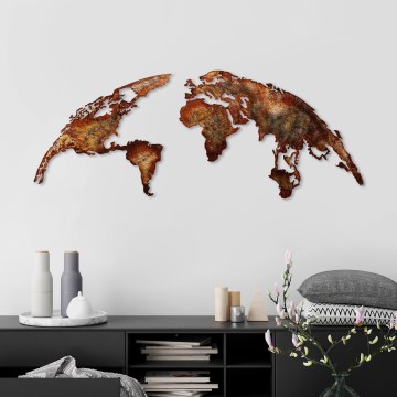 Wanddekoration 2 Stk. 150x59 Planet Metall