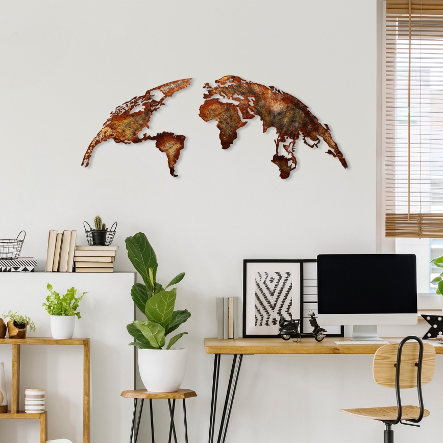 Wanddekoration 2 Stk. 150x59 Planet Metall