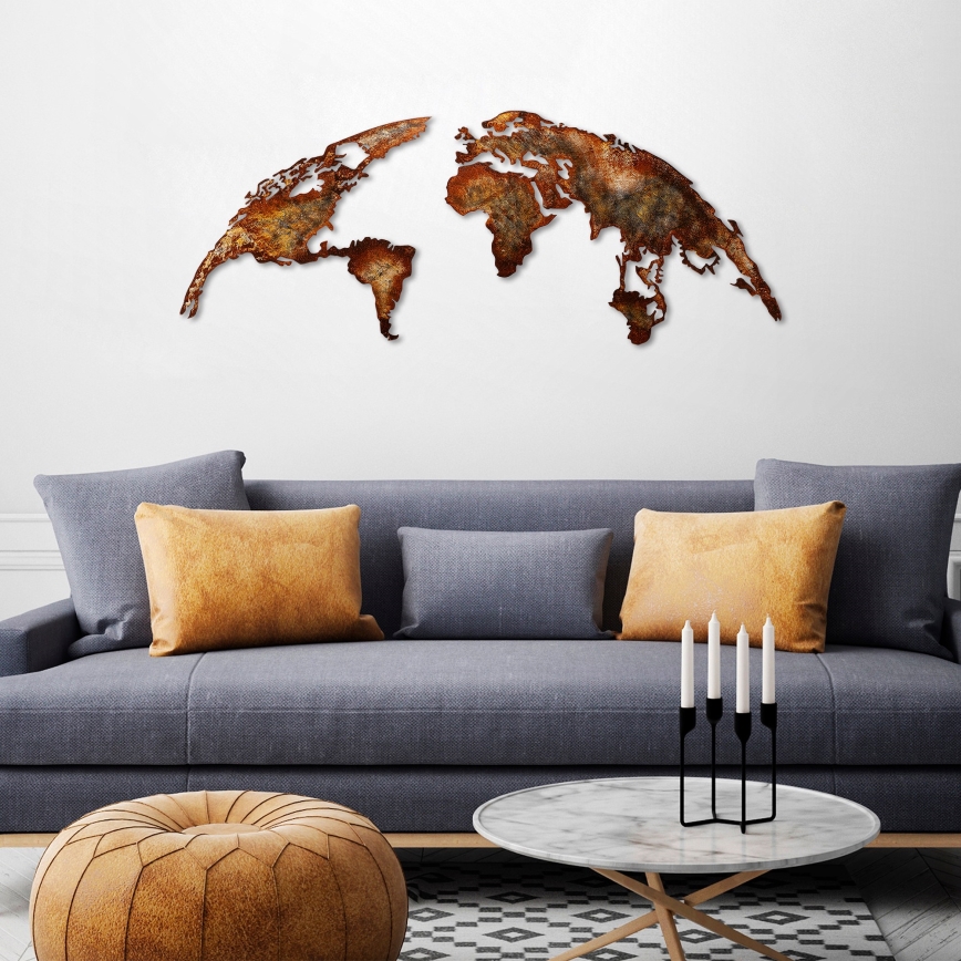 Wanddekoration 2 Stk. 150x59 Planet Metall