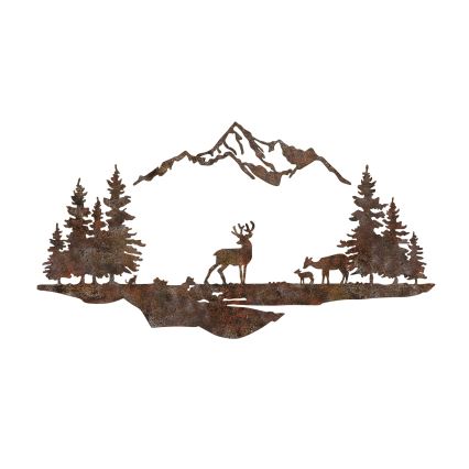 Wanddekoration 2 Stk. 70x38 cm Hirsch Metall/braun