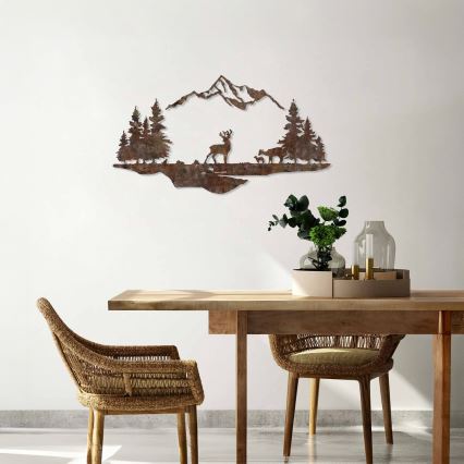 Wanddekoration 2 Stk. 70x38 cm Hirsch Metall/braun