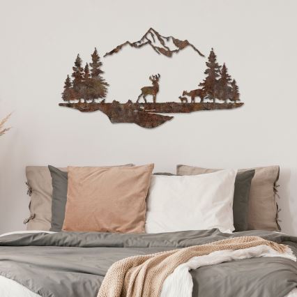 Wanddekoration 2 Stk. 70x38 cm Hirsch Metall/braun