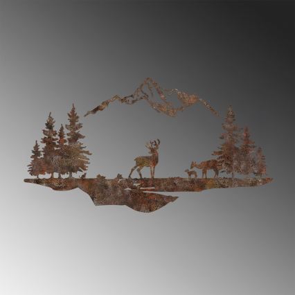 Wanddekoration 2 Stk. 70x38 cm Hirsch Metall/braun