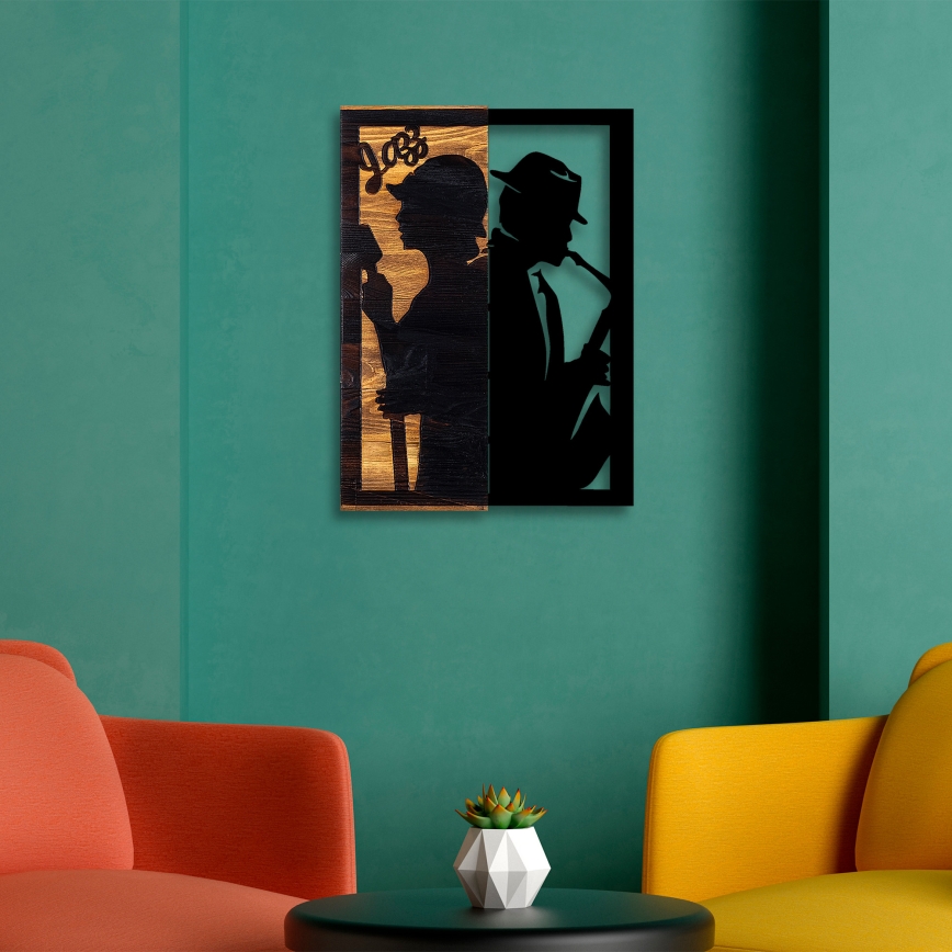 Wanddekoration 32x50 cm Jazz Holz/Metall