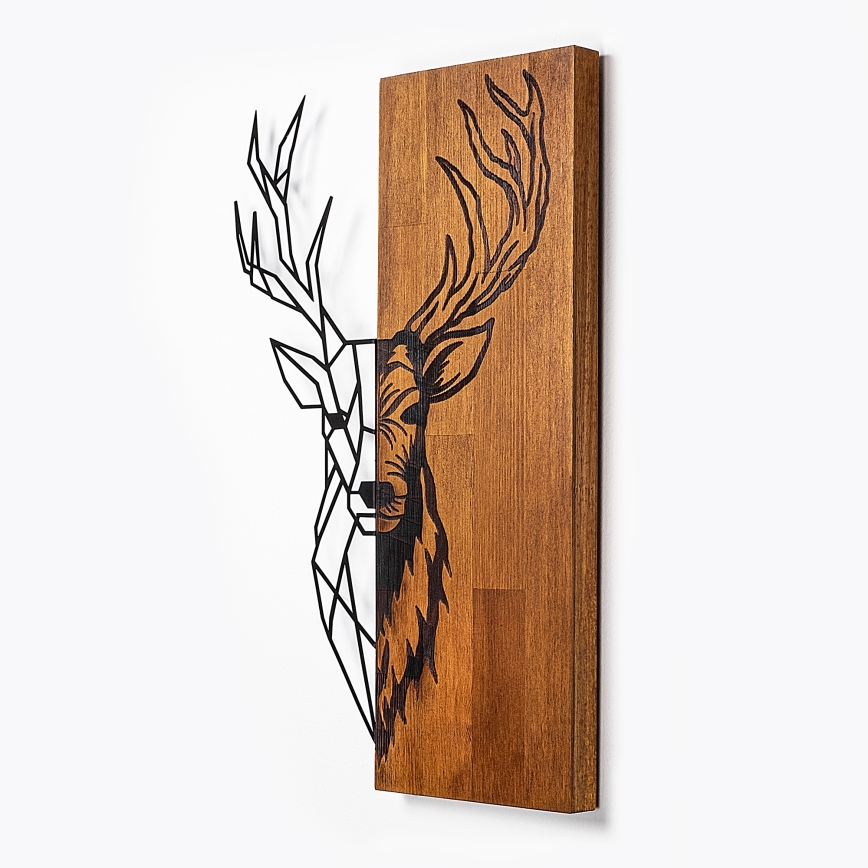 Wanddekoration 36x58 cm Hirsch Holz/Metall