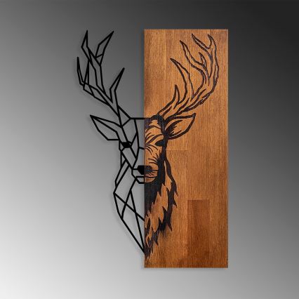 Wanddekoration 36x58 cm Hirsch Holz/Metall