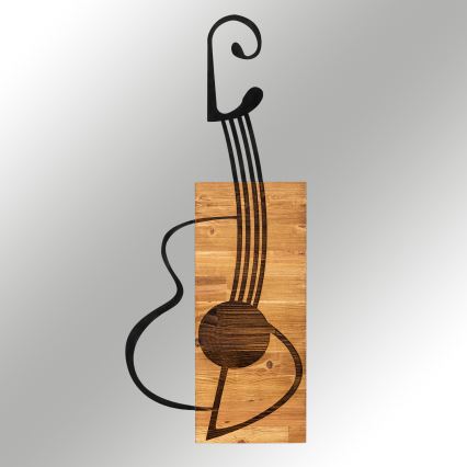 Wanddekoration 39x93 cm Guitarre Holz/Metall