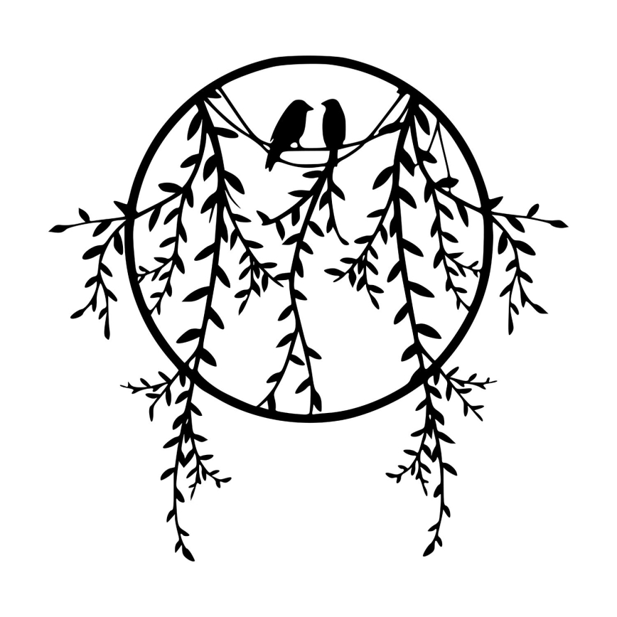 Wanddekoration 45x44 cm Äste aus Metall