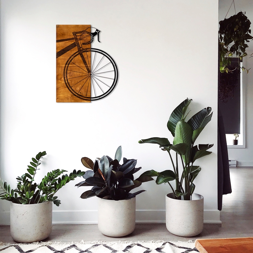 Wanddekoration 45x58 cm Fahrrad Holz/Metall