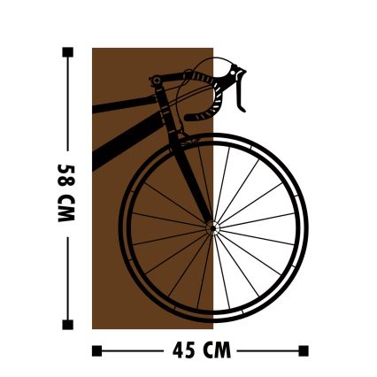 Wanddekoration 45x58 cm Fahrrad Holz/Metall