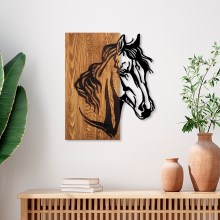Wanddekoration 48x58 cm Pferd Holz/Metall