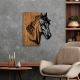 Wanddekoration 48x58 cm Pferd Holz/Metall