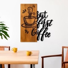 Wanddekoration 50x58 cm Kaffee Holz/Metall