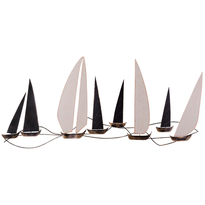 Wanddekoration 52x117 cm Segelboot aus Metall