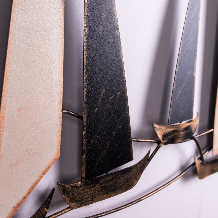 Wanddekoration 52x117 cm Segelboot aus Metall