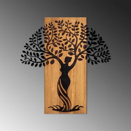 Wanddekoration 54x58 cm Baum Holz/Metall