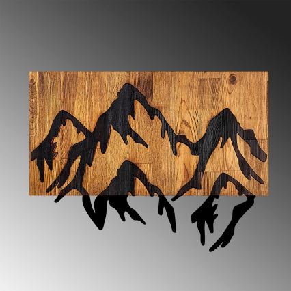 Wanddekoration 58x44 cm Berge Holz/Metall