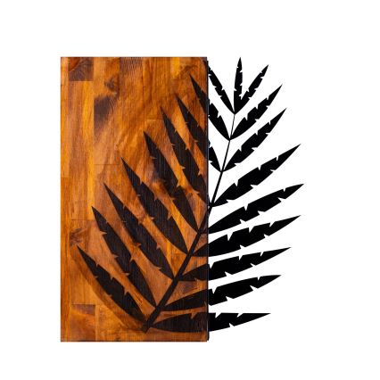 Wanddekoration 58x50 cm Blatt Holz/Metall