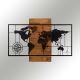 Wanddekoration 58x85 cm Landkarte Holz/Metall
