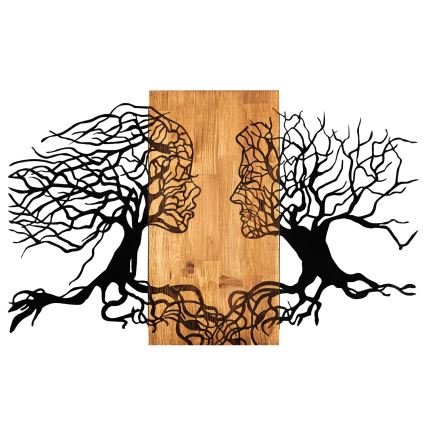 Wanddekoration 58x92 cm Lebensbaum Holz/Metall
