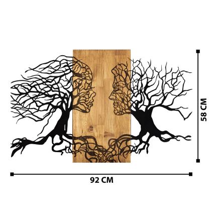 Wanddekoration 58x92 cm Lebensbaum Holz/Metall