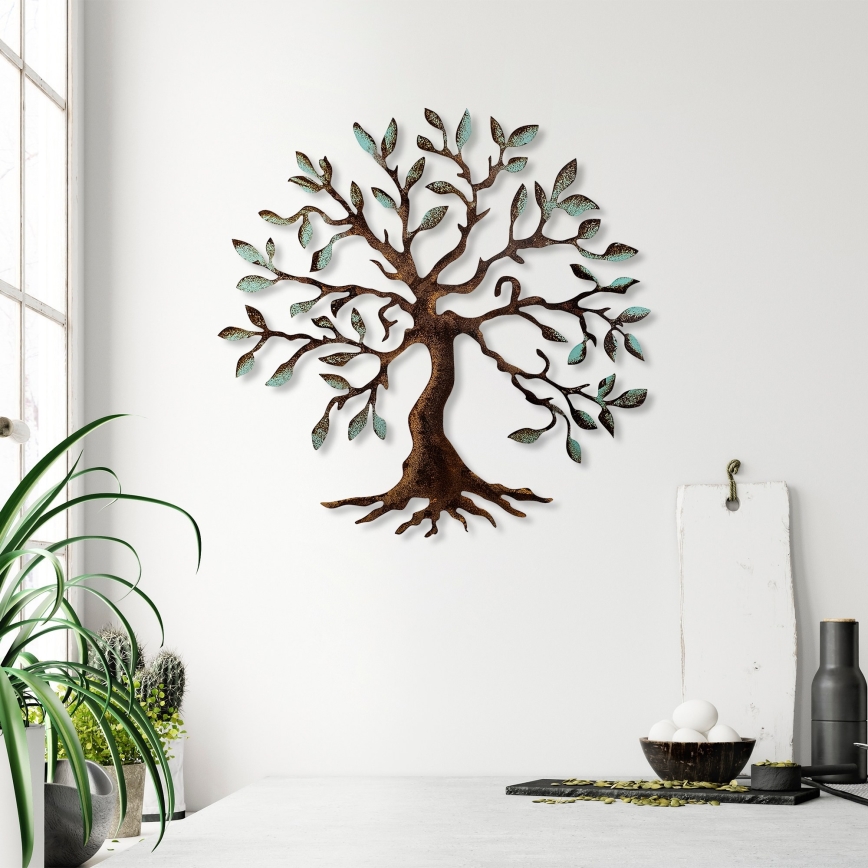 Wanddekoration 60x60 cm Baum Metall