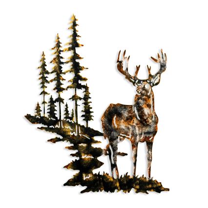 Wanddekoration 65x79 cm Hirsch Metall
