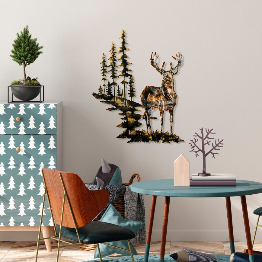 Wanddekoration 65x79 cm Hirsch Metall