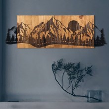 Wanddekoration 75,5x24,5 cm Berge Holz/Metall