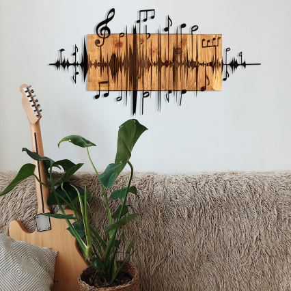 Wanddekoration 90x47 cm Noten Holz/Metall