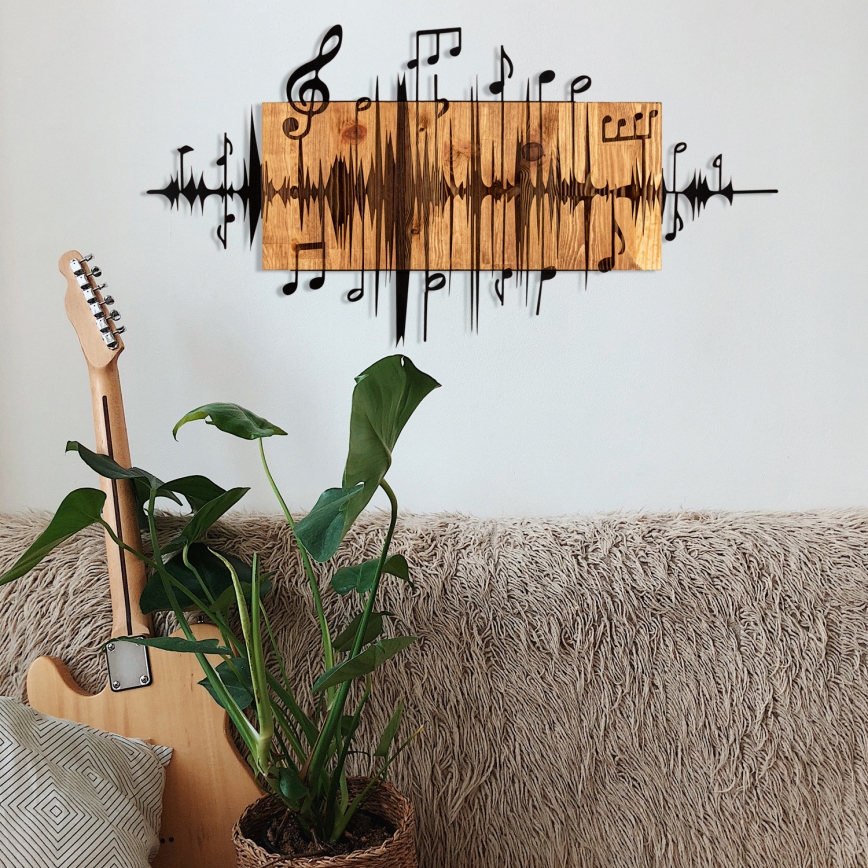 Wanddekoration 90x47 cm Noten Holz/Metall