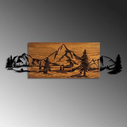 Wanddekoration 93x29 cm Berge Holz/Metall