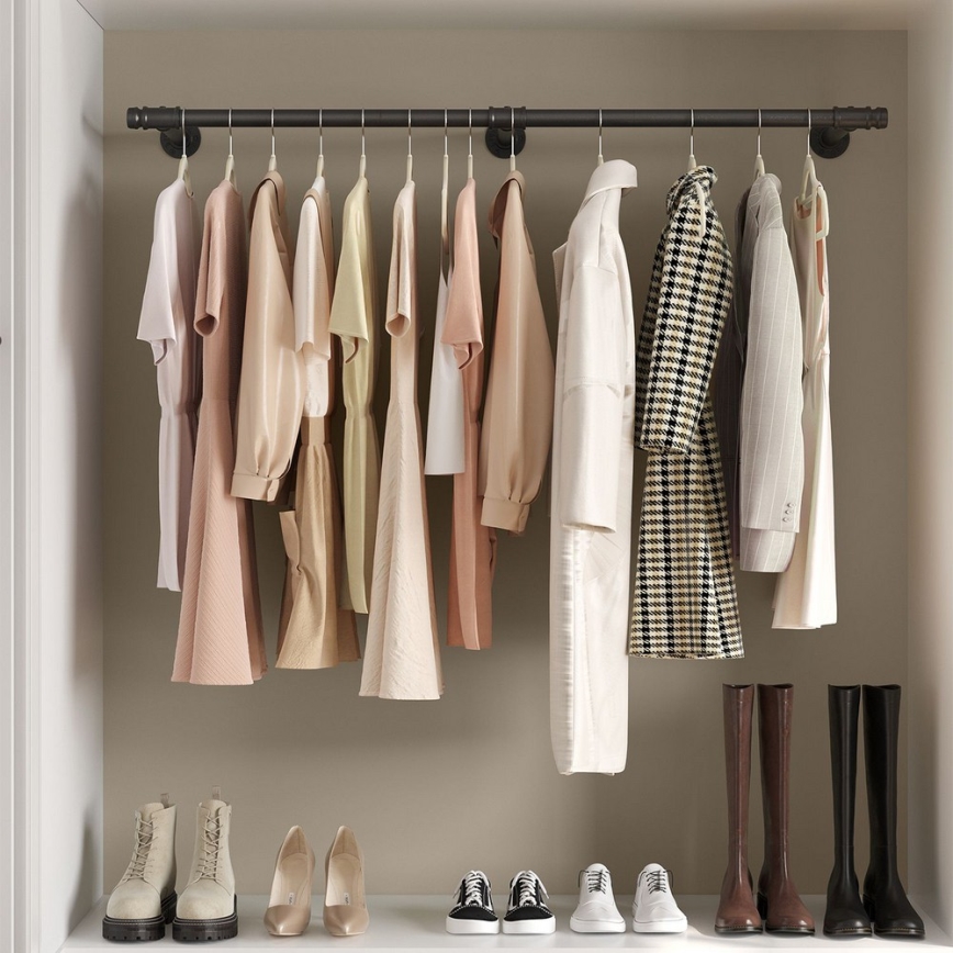 Wandgarderobe für Kleiderbügel LINEA, schwarz