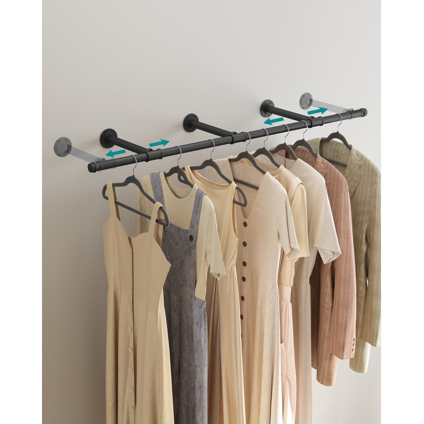 Wandgarderobe für Kleiderbügel LINEA, schwarz