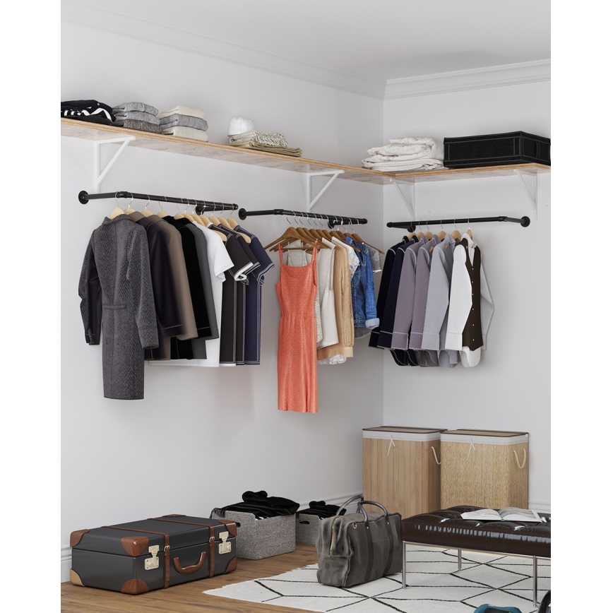 Wandgarderobe für Kleiderbügel LINEA, schwarz