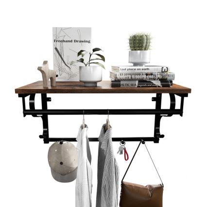 Wandgarderobe mit Ablage NATE braun/schwarz