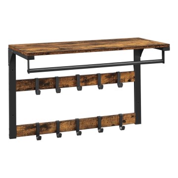 Wandgarderobe mit Ablage NATE braun/schwarz