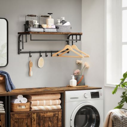 Wandgarderobe mit Ablage NATE braun/schwarz