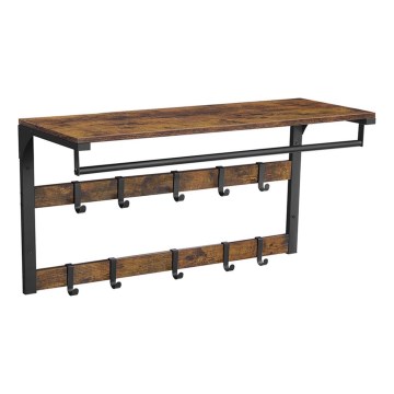 Wandgarderobe mit Ablage NATE Braun/Schwarz