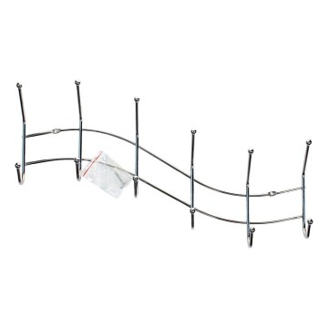 Wandhakenleiste 13,5x44,5 cm, glänzender Chrom, wellenförmig