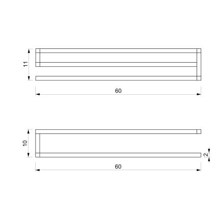 Wandhandtuchhalter 10x60 cm weiß