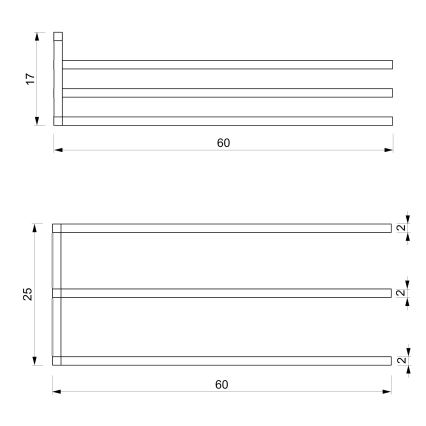 Wandhandtuchhalter 25x60 cm weiß