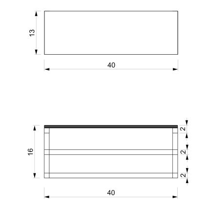 Wandhandtuchhalter mit Ablage 14x40 cm schwarz