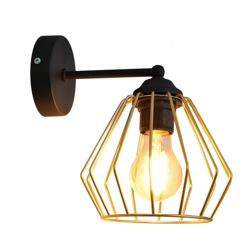 Wandlampe AGAT 1xE27/15W/230V golden/schwarz