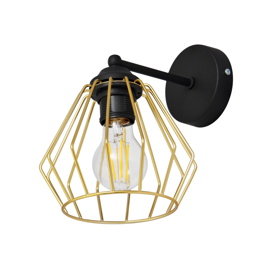 Wandlampe AGAT 1xE27/15W/230V golden/schwarz