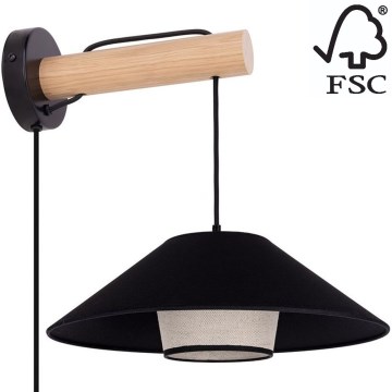 Wandlampe AMIGO 1xE27/25W/230V Eiche – FSC-zertifiziert