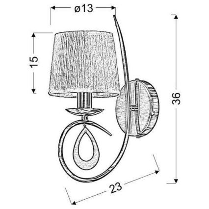 Wandlampe ARNIKA 1xE14/40W/230V chrom glänzend/weiß